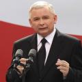 Jaroslaw Kaczynski speaks during a rally in the centre of Warsaw